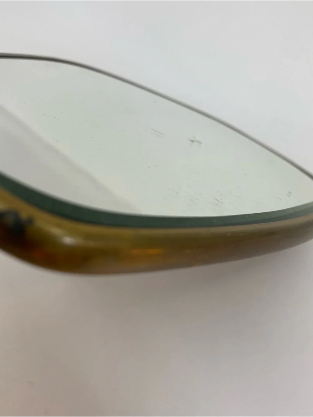 Vintage Gold Tone Floral Hollywood Regency Vanity Hand Mirror With Beveled Glass